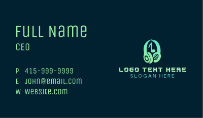 Music Podcast Headphones Business Card Image Preview