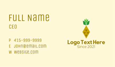 Geometric Pineapple Fruit Business Card Image Preview