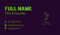 Green Parrot Outline Business Card Image Preview