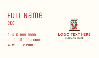 Chili Pepper Spice Jar Business Card Image Preview