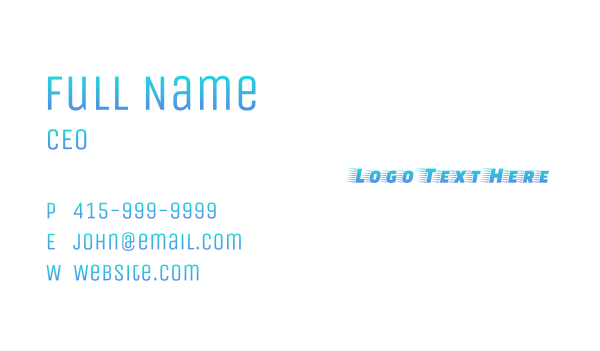 Blue Fast Gradient Business Card Design Image Preview
