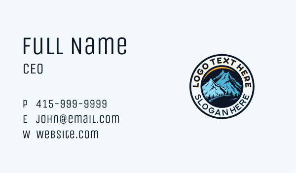 Outdoor Mountain Hiking Business Card Design Image Preview