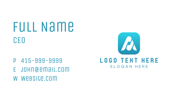 Tech Startup Letter A Business Card Design Image Preview