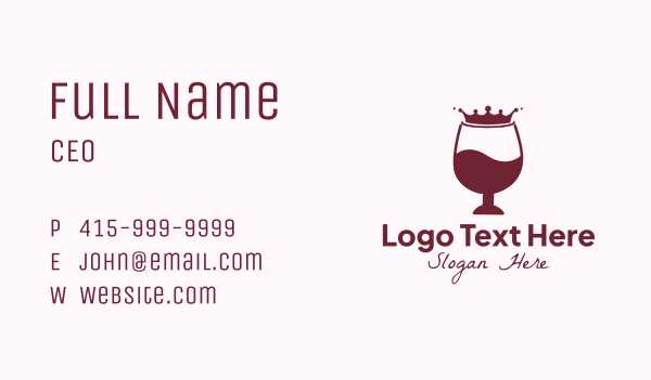 Wine Liquid Crown Glass Business Card Design Image Preview