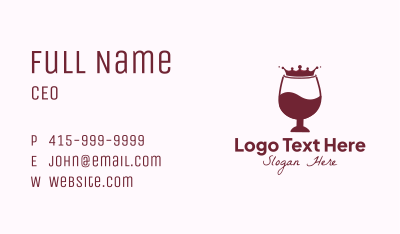 Wine Liquid Crown Glass Business Card Image Preview