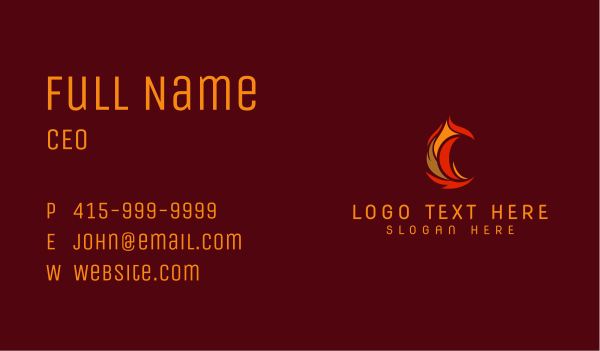 Abstract Fire Letter C Business Card Design Image Preview