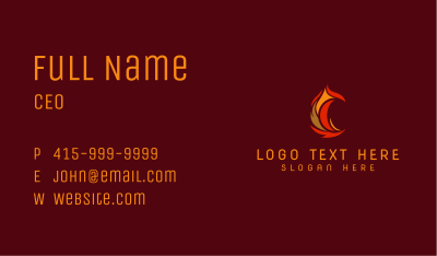 Abstract Fire Letter C Business Card Image Preview