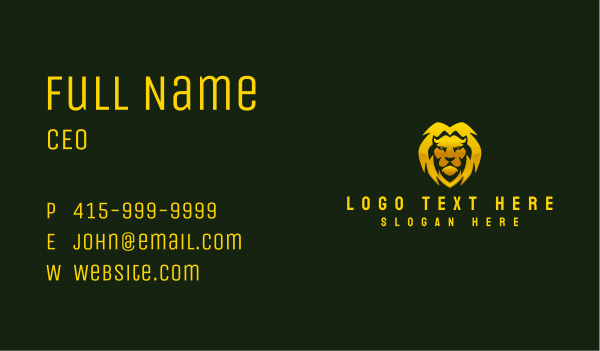 Premium Wild Lion Business Card Design Image Preview