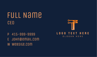 Gradient Tech Letter T Business Card Image Preview