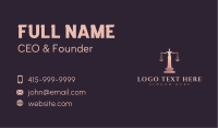 Lady Justice Scales Business Card Design