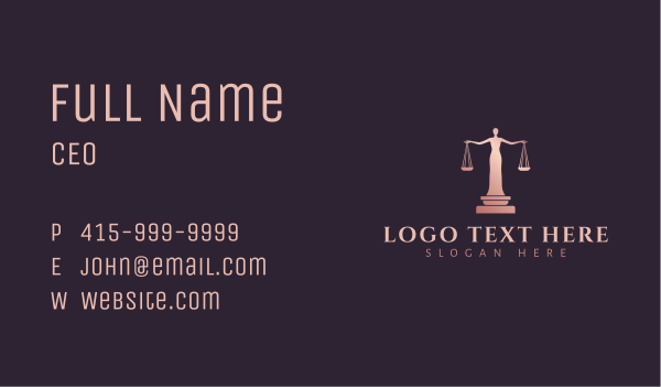 Lady Justice Scales Business Card Design Image Preview