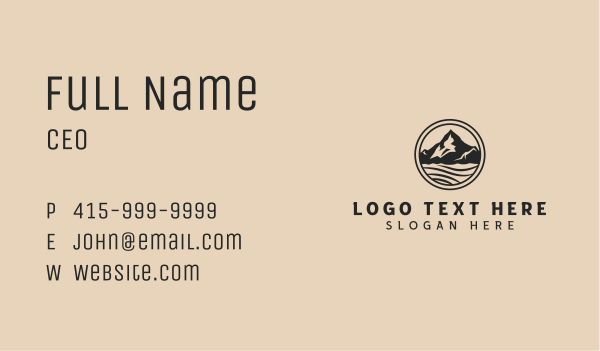 Mountain Summit Lake Business Card Design Image Preview