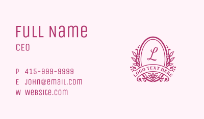 Organic Flower Wreath  Business Card Image Preview