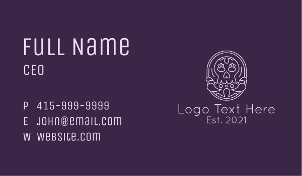 Mexican Skull Line Art  Business Card Design Image Preview