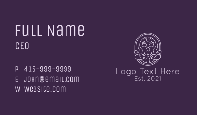 Mexican Skull Line Art  Business Card Image Preview