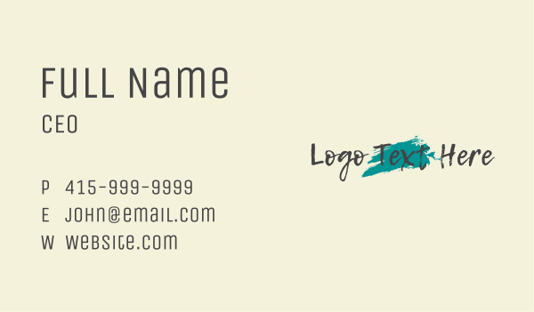 Streetstyle Brush Wordmark Business Card Design Image Preview