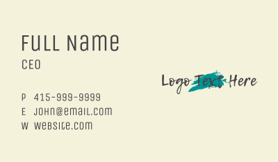 Streetstyle Brush Wordmark Business Card Image Preview