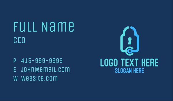 Tech Lock Business Card Design Image Preview