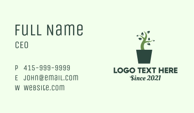 Green House Plant  Business Card Image Preview