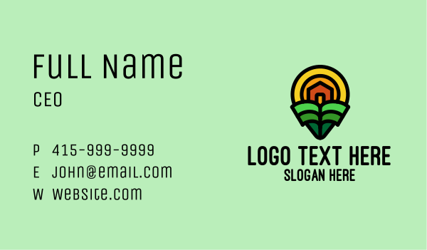 Nature House Location Pin Business Card Design Image Preview
