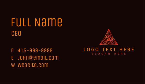 Pyramid Tech Triangle Business Card Design Image Preview