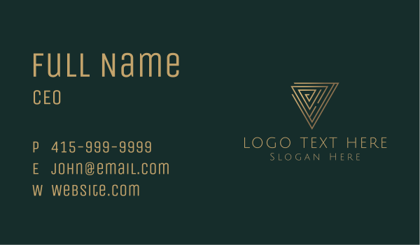 Abstract Labyrinth Triangle Business Card Design Image Preview