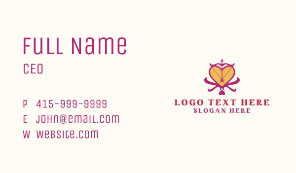 Cupid Arrow Heart  Business Card Design Image Preview