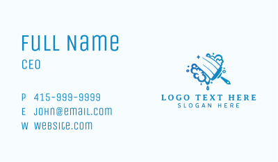 Blue Cleaning Squeegee  Business Card