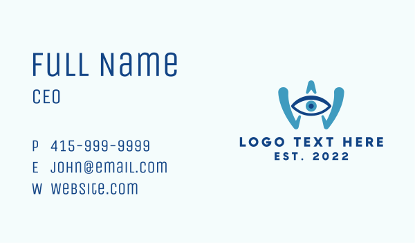 Eye Clinic Letter W Business Card Design