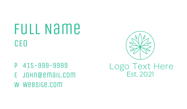 Organic Marijuana Herb Business Card Design Image Preview