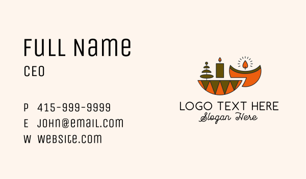 Ethnic Tealight Candle Business Card Design Image Preview