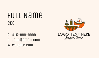 Ethnic Tealight Candle Business Card Image Preview