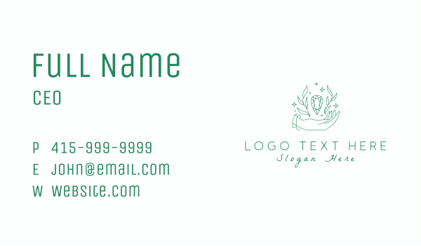 Natural Hand Crystal Gem Business Card Design Image Preview