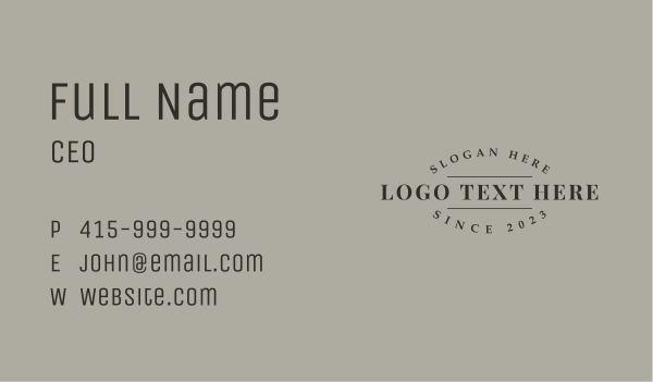 Hipster Company Wordmark Business Card Design Image Preview