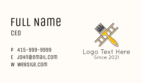 Ladder Paint Brush Tool Business Card Design Image Preview