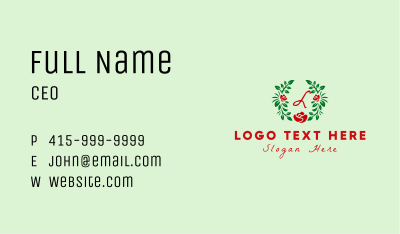 Simple Rose Wreath  Business Card Image Preview