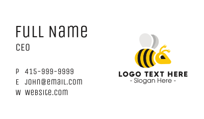 Black Yellow Wasp Bee Business Card