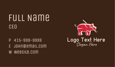 Pig Meat Shop  Business Card Image Preview