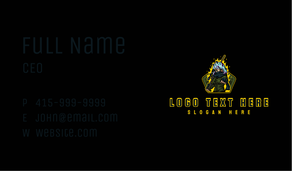 Female Sniper Gamer Business Card Design Image Preview