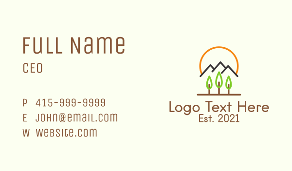 Outdoor Line Art  Business Card Design Image Preview
