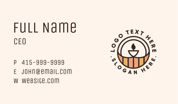 Candle Torch Badge Business Card Design Image Preview