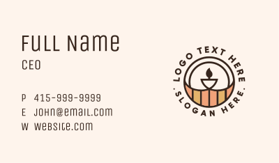 Candle Torch Badge Business Card Image Preview