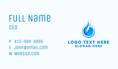 Purified Water Drop Business Card Image Preview