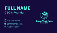 Cyber Digital Cube Business Card Preview