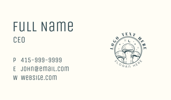 Whimsical Mushroom Garden Business Card Design Image Preview