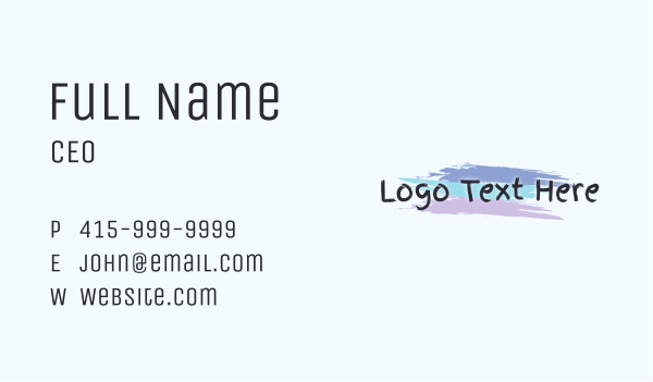 Finger Painting Wordmark Business Card Design Image Preview