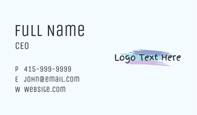 Finger Painting Wordmark Business Card Image Preview