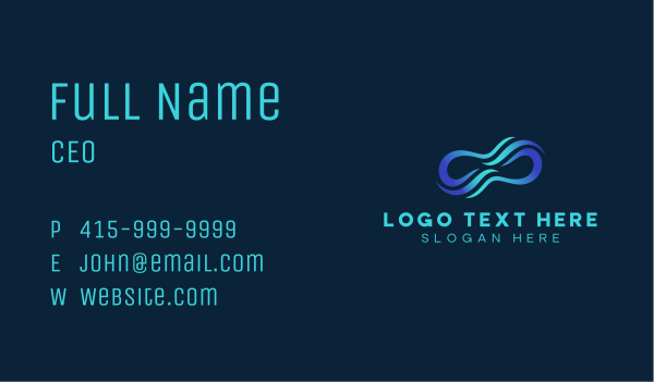 Infinite Wave Technology Business Card Design Image Preview