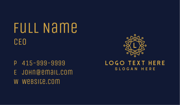 Gold Mandala Letter Business Card Design Image Preview