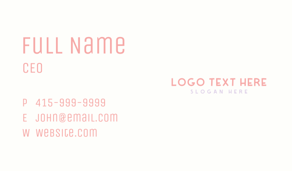 Cute Handwritten Wordmark Business Card Design Image Preview
